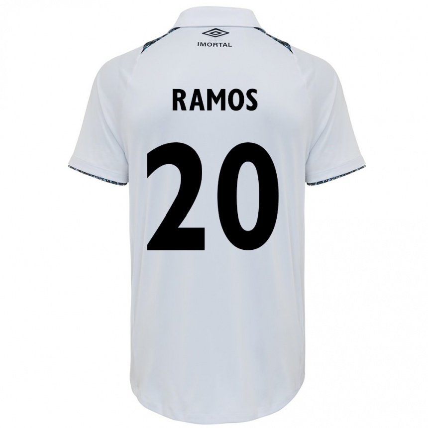 Vaikiškas Mónica Ramos #20 Balta Mėlyna Išvykos Marškinėliai 2024/25 T-Shirt