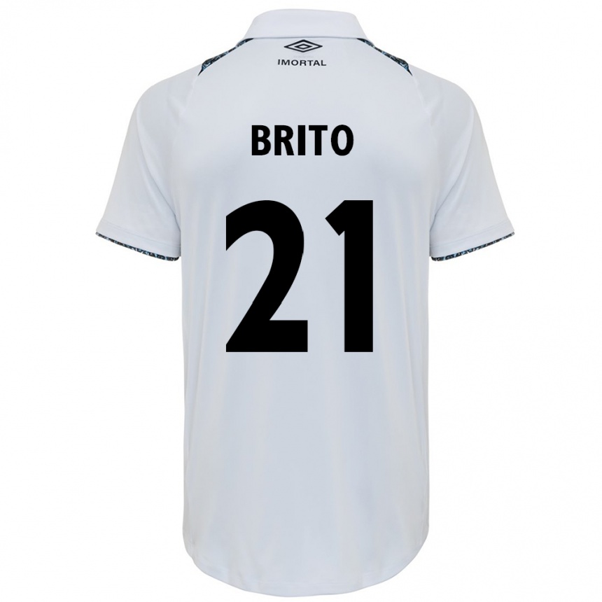 Vaikiškas Brito #21 Balta Mėlyna Išvykos Marškinėliai 2024/25 T-Shirt