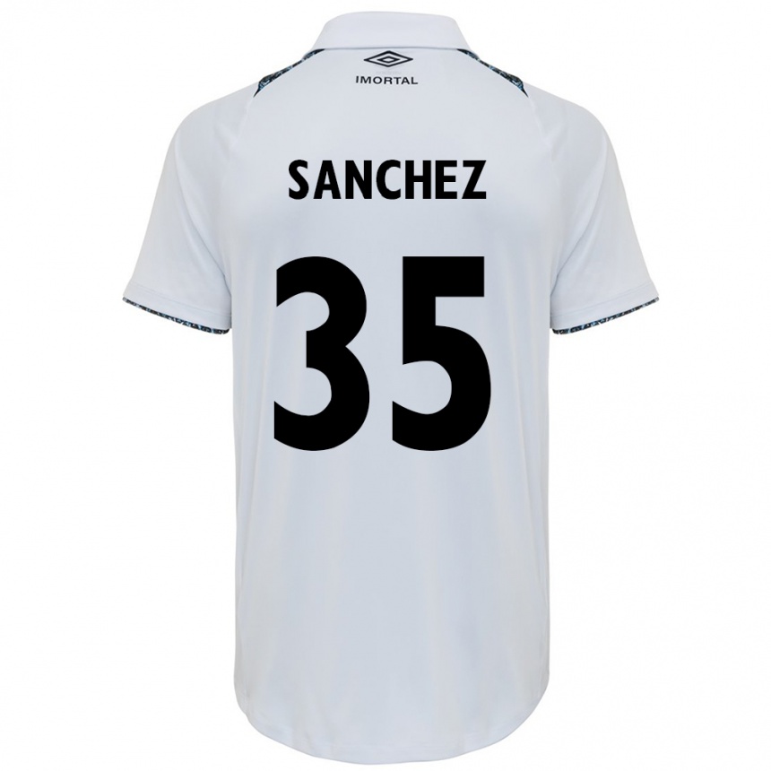 Vaikiškas Lari Sanchez #35 Balta Mėlyna Išvykos Marškinėliai 2024/25 T-Shirt