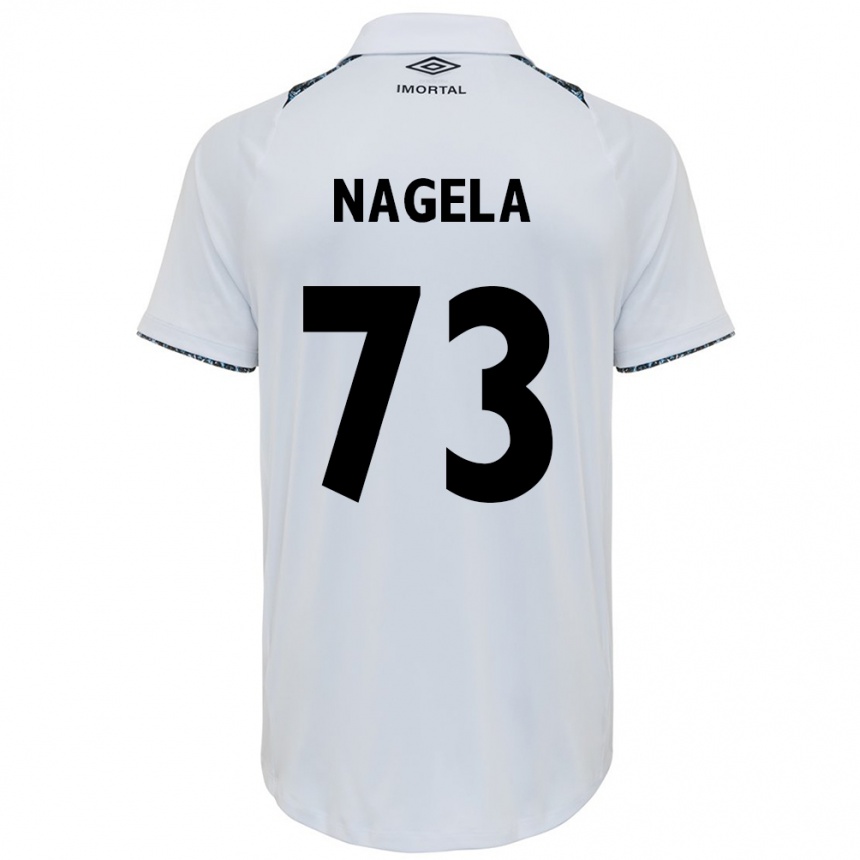 Vaikiškas Nágela #73 Balta Mėlyna Išvykos Marškinėliai 2024/25 T-Shirt