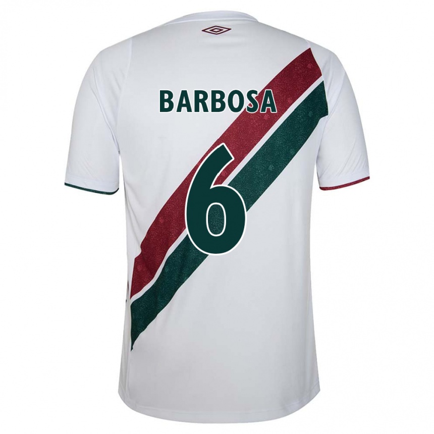 Vaikiškas Diogo Barbosa #6 Balta Žalia Kaštoninė Išvykos Marškinėliai 2024/25 T-Shirt