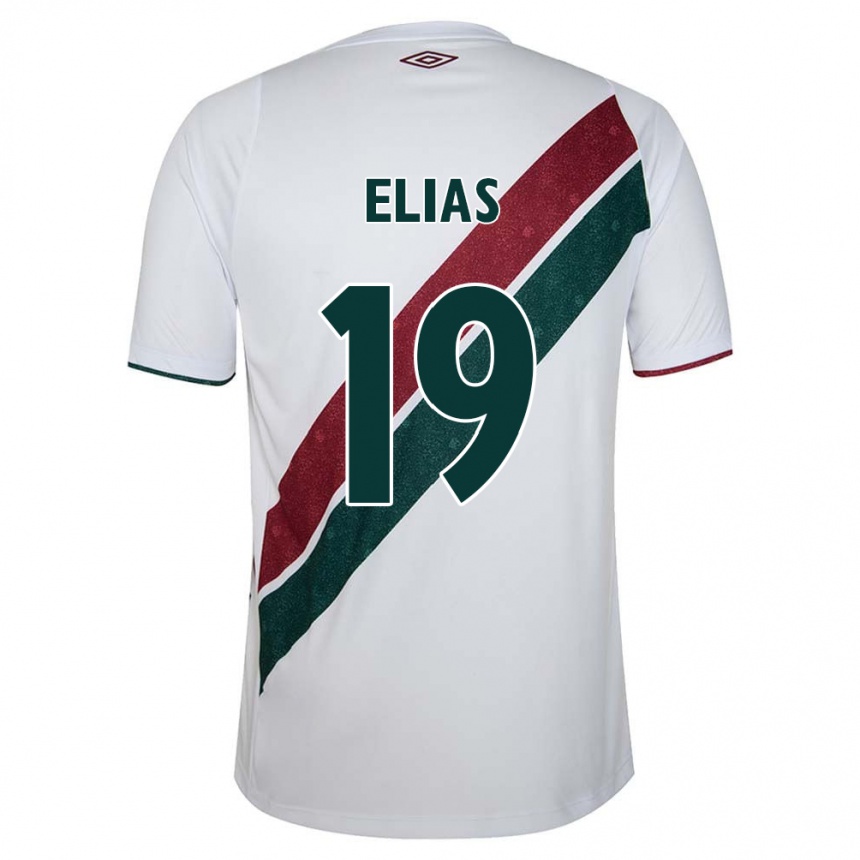 Vaikiškas Kauã Elias #19 Balta Žalia Kaštoninė Išvykos Marškinėliai 2024/25 T-Shirt