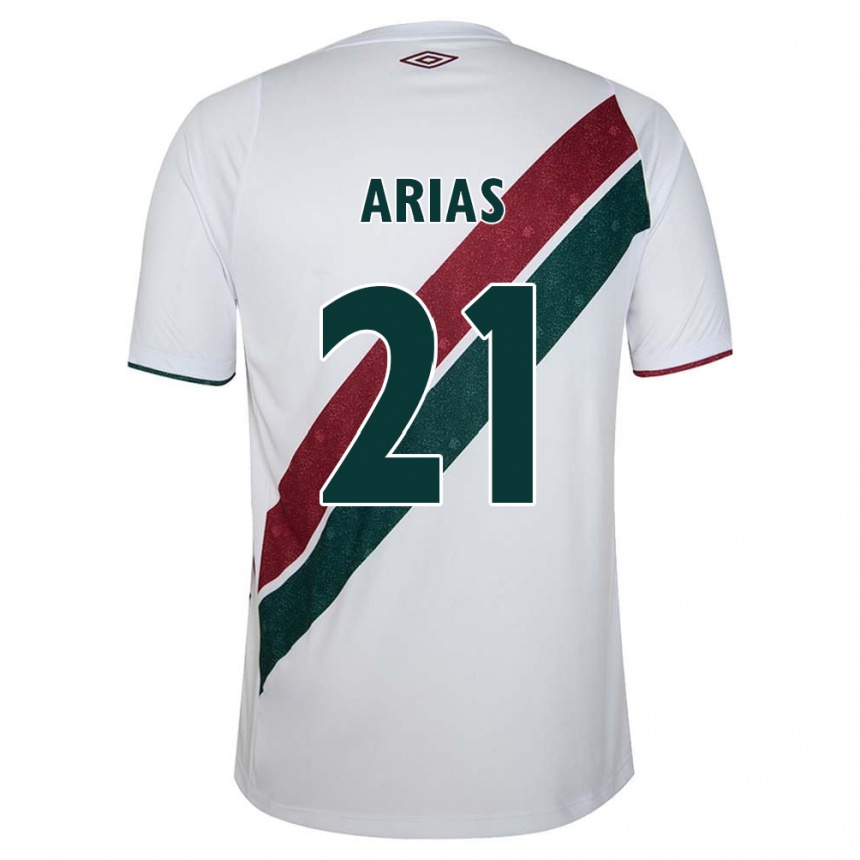 Vaikiškas Jhon Arias #21 Balta Žalia Kaštoninė Išvykos Marškinėliai 2024/25 T-Shirt