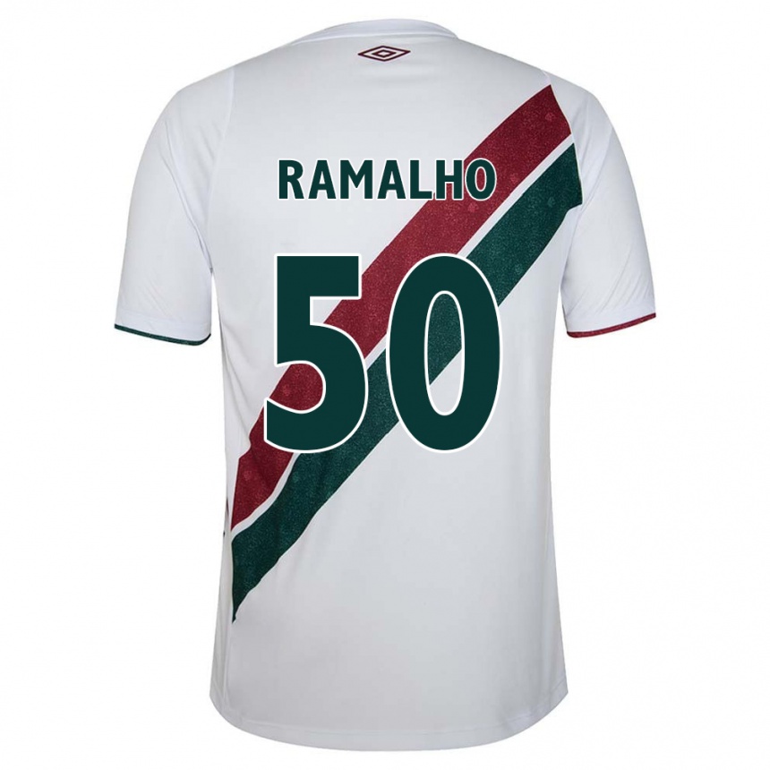 Vaikiškas Gustavo Ramalho #50 Balta Žalia Kaštoninė Išvykos Marškinėliai 2024/25 T-Shirt