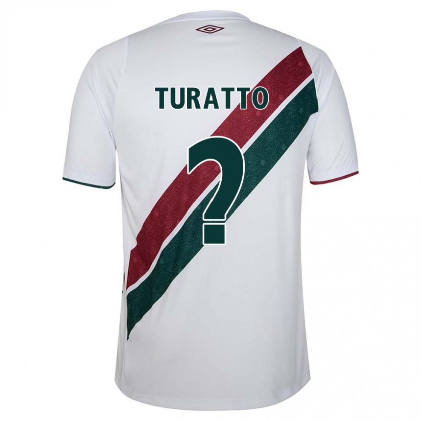 Vaikiškas Luiz Turatto #0 Balta Žalia Kaštoninė Išvykos Marškinėliai 2024/25 T-Shirt