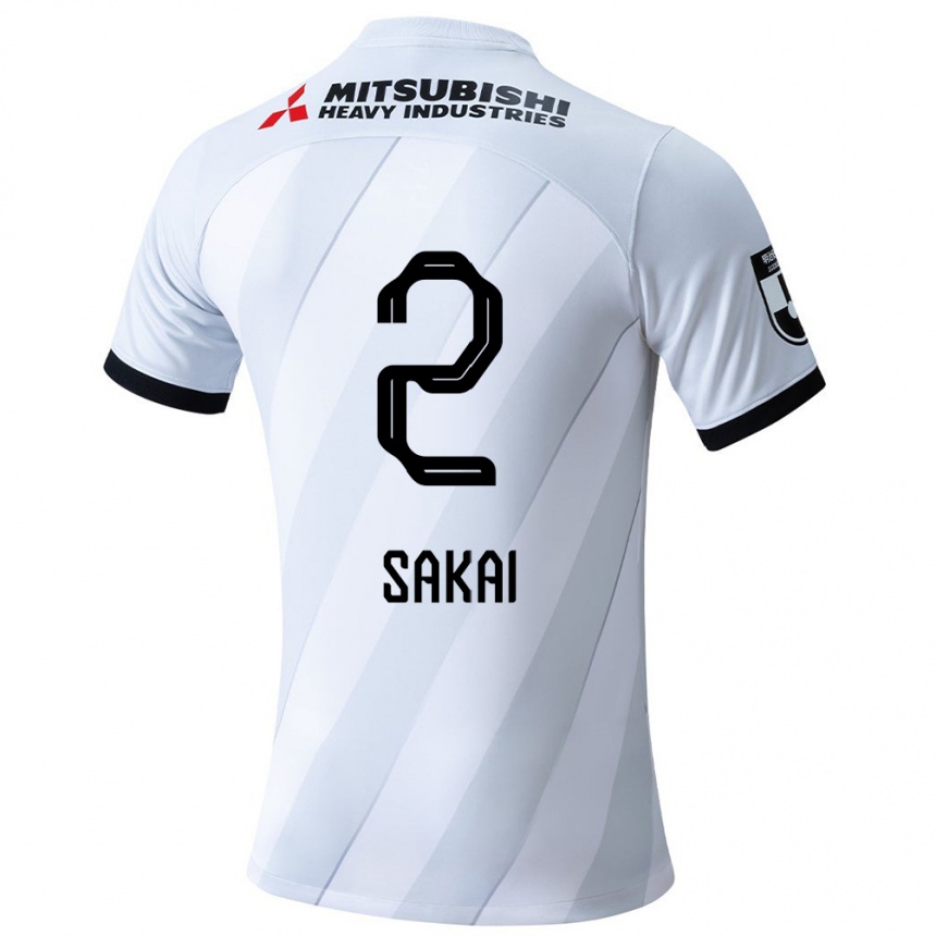 Vaikiškas Hiroki Sakai #2 Balta Pilka Išvykos Marškinėliai 2024/25 T-Shirt