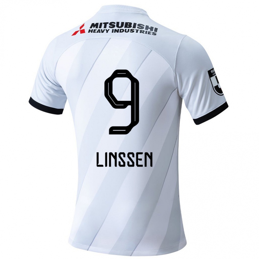 Vaikiškas Bryan Linssen #9 Balta Pilka Išvykos Marškinėliai 2024/25 T-Shirt