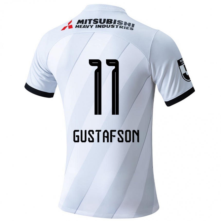 Vaikiškas Samuel Gustafson #11 Balta Pilka Išvykos Marškinėliai 2024/25 T-Shirt