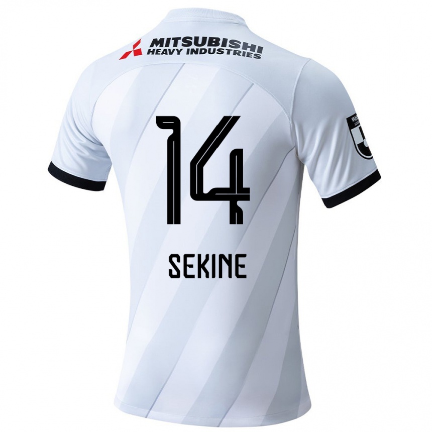 Vaikiškas Takahiro Sekine #14 Balta Pilka Išvykos Marškinėliai 2024/25 T-Shirt