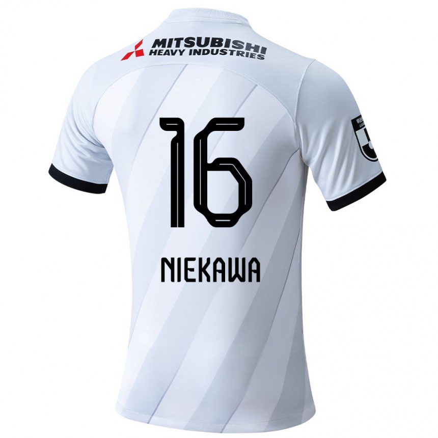 Vaikiškas Ayumi Niekawa #16 Balta Pilka Išvykos Marškinėliai 2024/25 T-Shirt