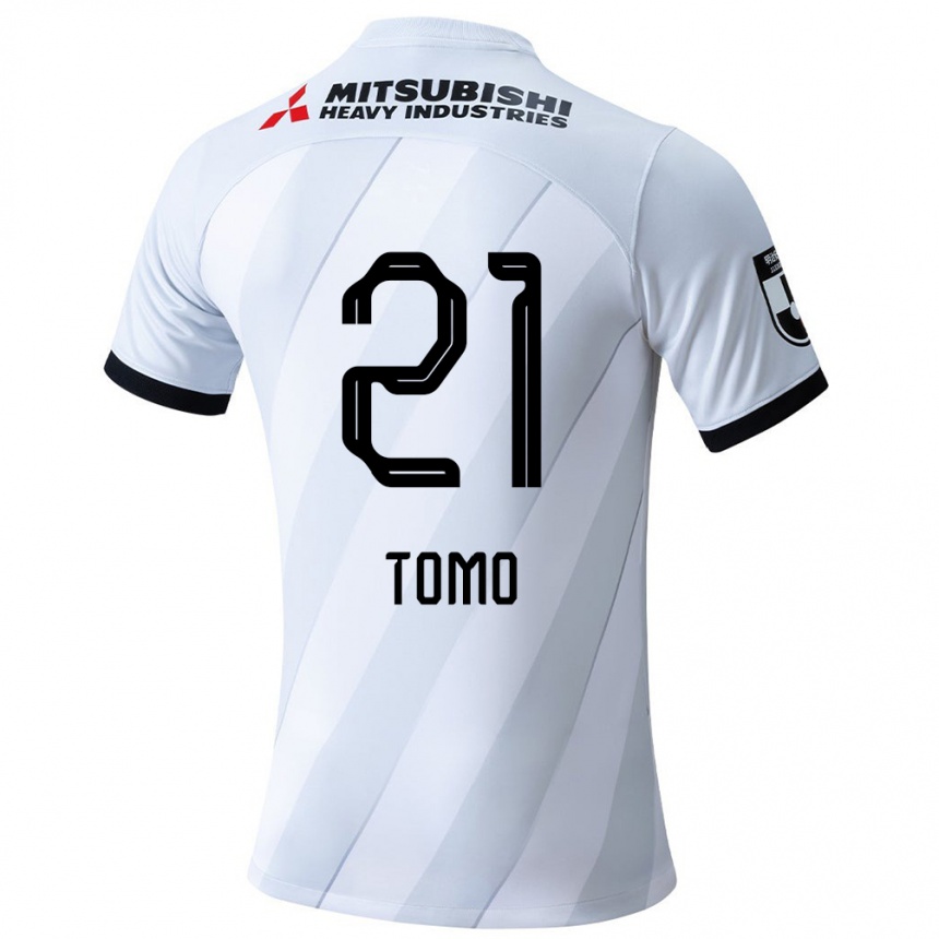 Vaikiškas Tomoaki Okubo #21 Balta Pilka Išvykos Marškinėliai 2024/25 T-Shirt