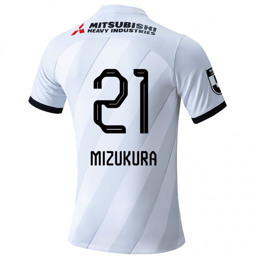 Vaikiškas Kei Mizukura #21 Balta Pilka Išvykos Marškinėliai 2024/25 T-Shirt