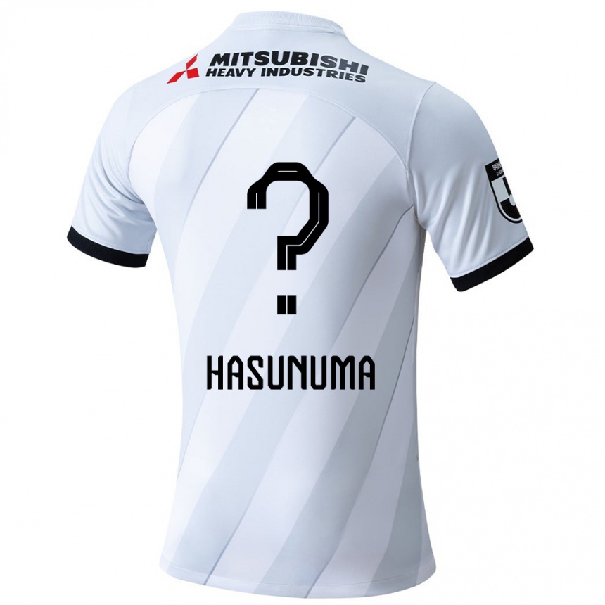 Vaikiškas Shunsuke Hasunuma #0 Balta Pilka Išvykos Marškinėliai 2024/25 T-Shirt