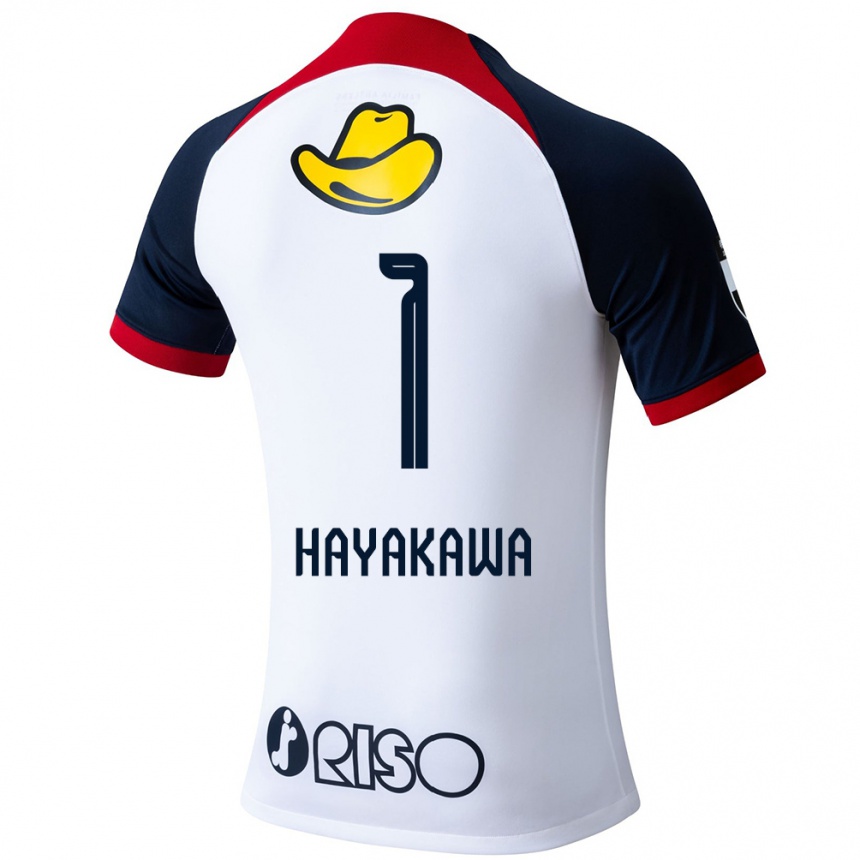 Vaikiškas Tomoki Hayakawa #1 Balta Mėlyna Raudona Išvykos Marškinėliai 2024/25 T-Shirt