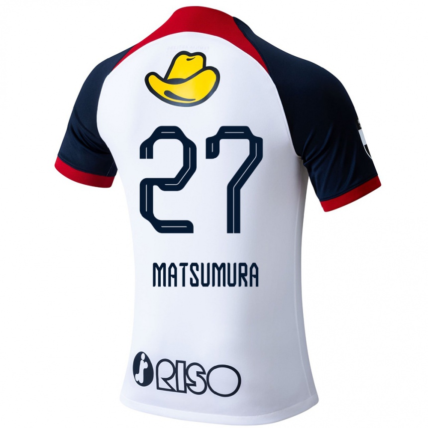 Vaikiškas Yuta Matsumura #27 Balta Mėlyna Raudona Išvykos Marškinėliai 2024/25 T-Shirt