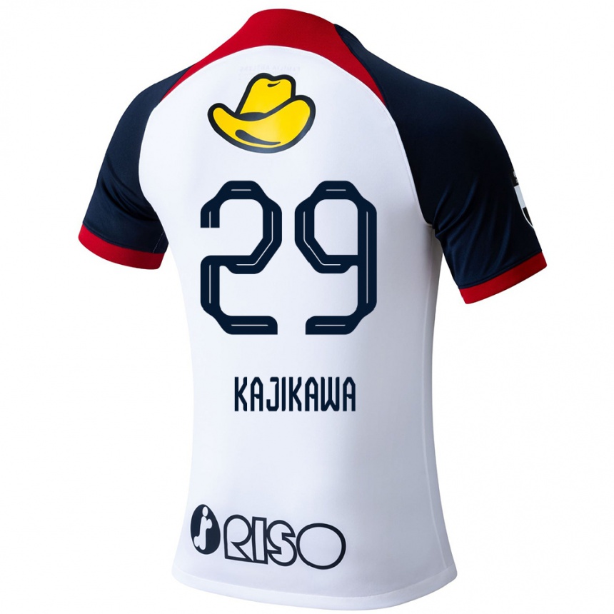 Vaikiškas Yuji Kajikawa #29 Balta Mėlyna Raudona Išvykos Marškinėliai 2024/25 T-Shirt