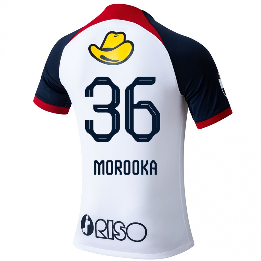 Vaikiškas Shu Morooka #36 Balta Mėlyna Raudona Išvykos Marškinėliai 2024/25 T-Shirt