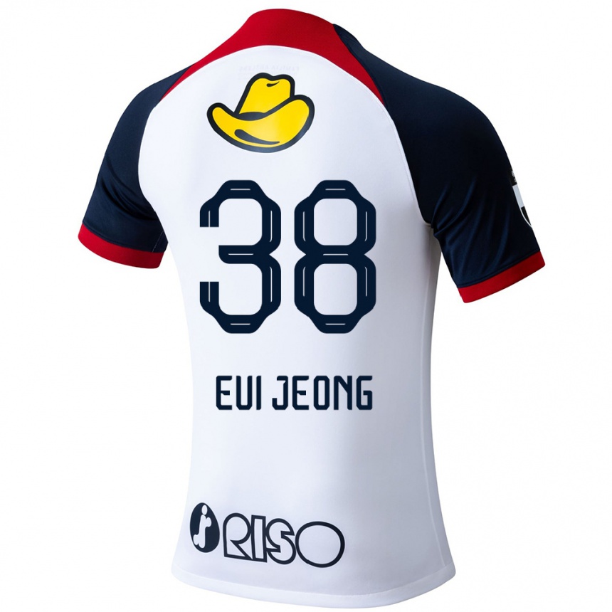 Vaikiškas Eui-Jeong Park #38 Balta Mėlyna Raudona Išvykos Marškinėliai 2024/25 T-Shirt