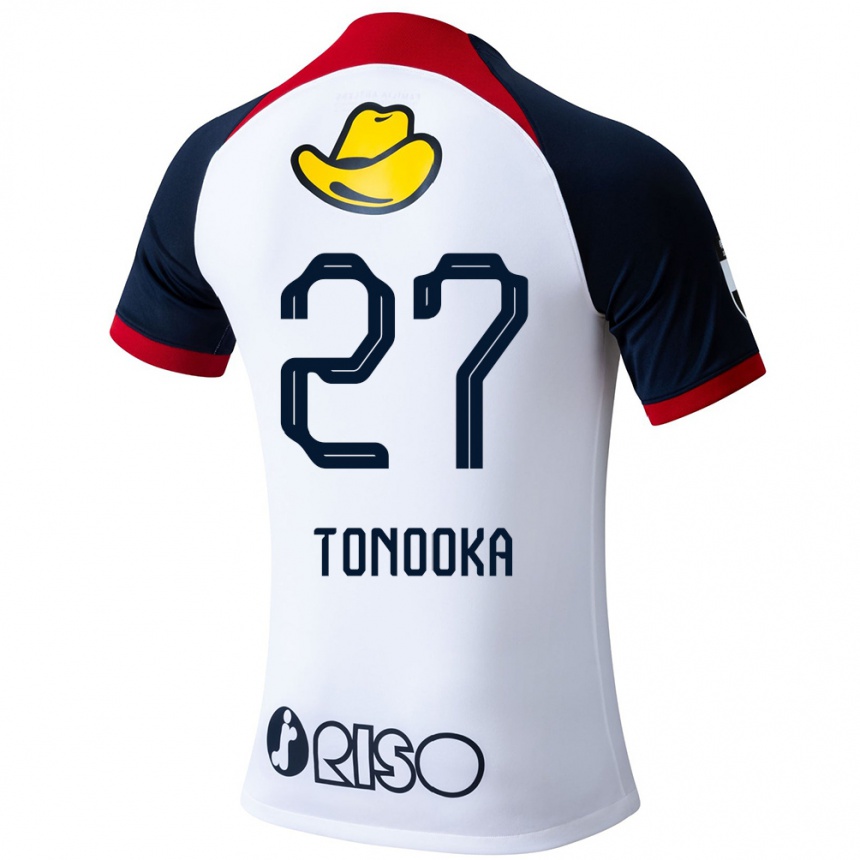 Vaikiškas Ryota Tonooka #27 Balta Mėlyna Raudona Išvykos Marškinėliai 2024/25 T-Shirt