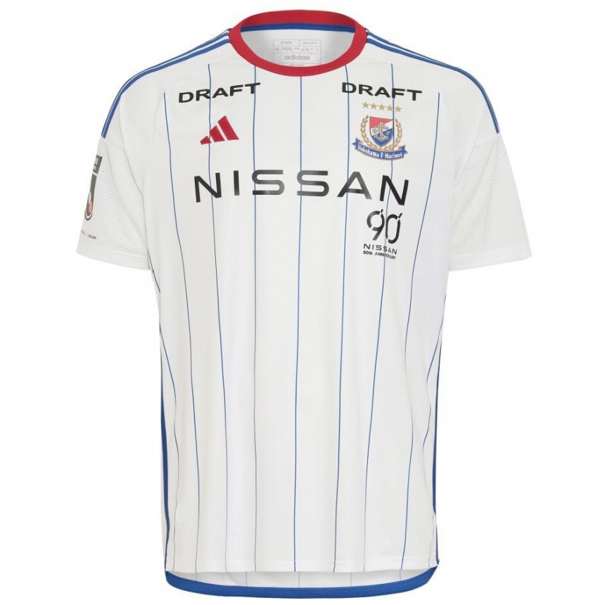 Vaikiškas Hiei Tanaka #40 Balta Mėlyna Raudona Išvykos Marškinėliai 2024/25 T-Shirt