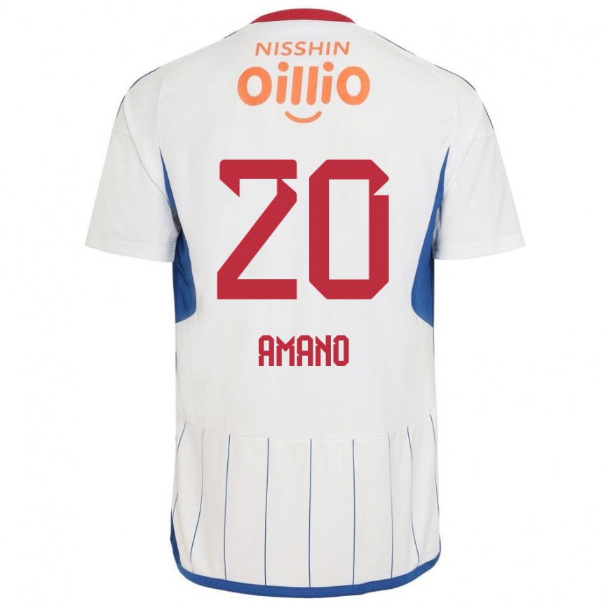 Vaikiškas Jun Amano #20 Balta Mėlyna Raudona Išvykos Marškinėliai 2024/25 T-Shirt