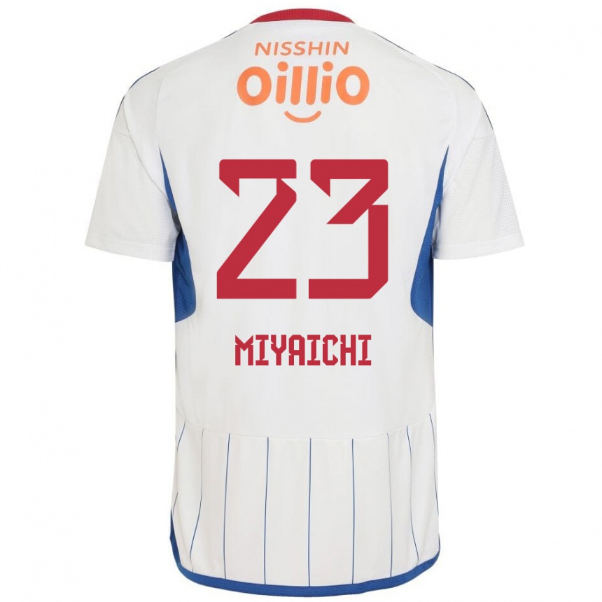 Vaikiškas Ryo Miyaichi #23 Balta Mėlyna Raudona Išvykos Marškinėliai 2024/25 T-Shirt