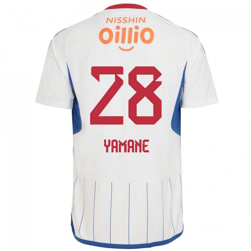 Vaikiškas Riku Yamane #28 Balta Mėlyna Raudona Išvykos Marškinėliai 2024/25 T-Shirt