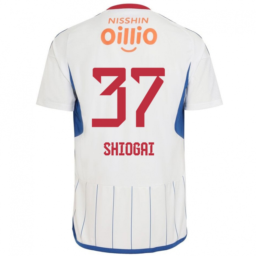 Vaikiškas Kento Shiogai #37 Balta Mėlyna Raudona Išvykos Marškinėliai 2024/25 T-Shirt