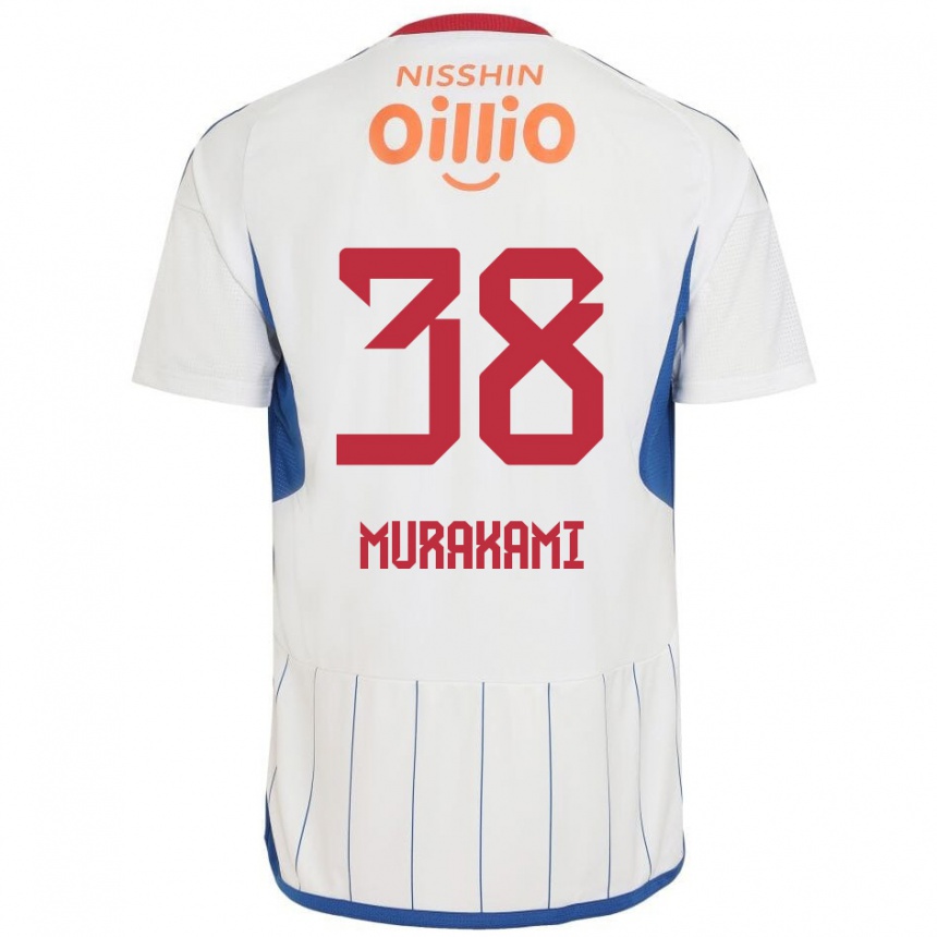 Vaikiškas Yuhi Murakami #38 Balta Mėlyna Raudona Išvykos Marškinėliai 2024/25 T-Shirt