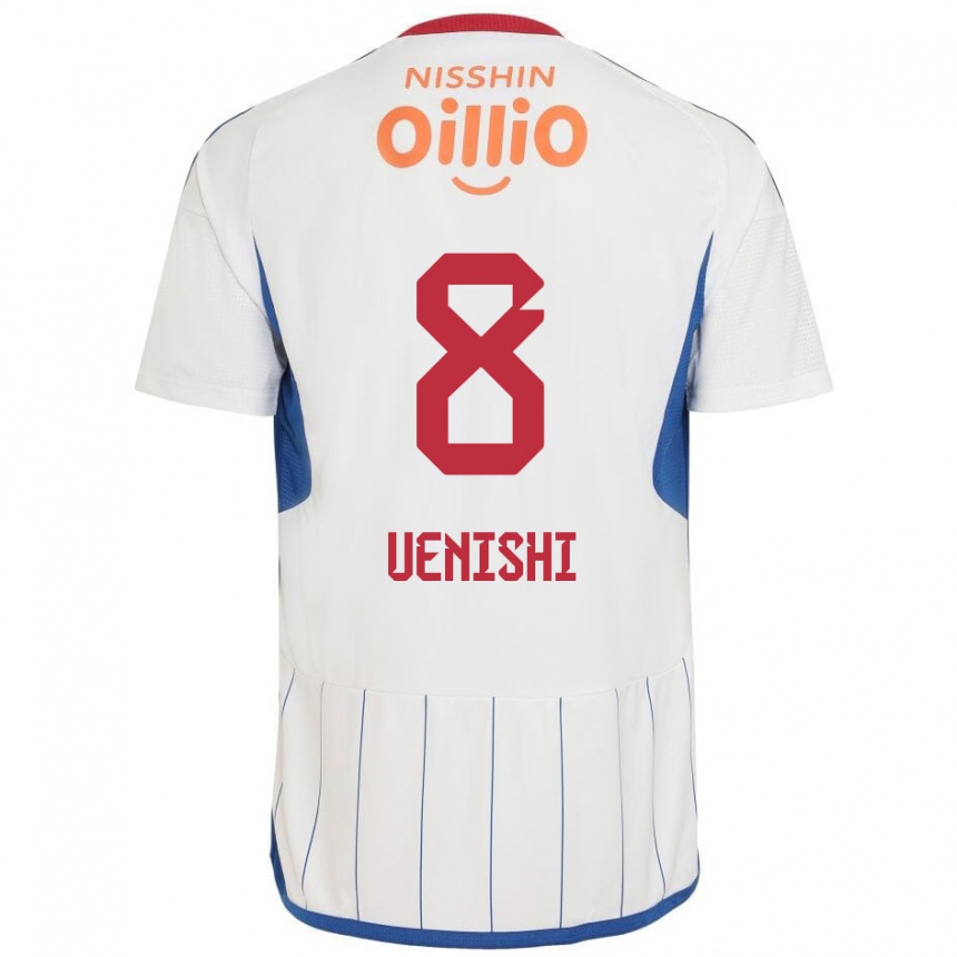 Vaikiškas Haruki Uenishi #8 Balta Mėlyna Raudona Išvykos Marškinėliai 2024/25 T-Shirt