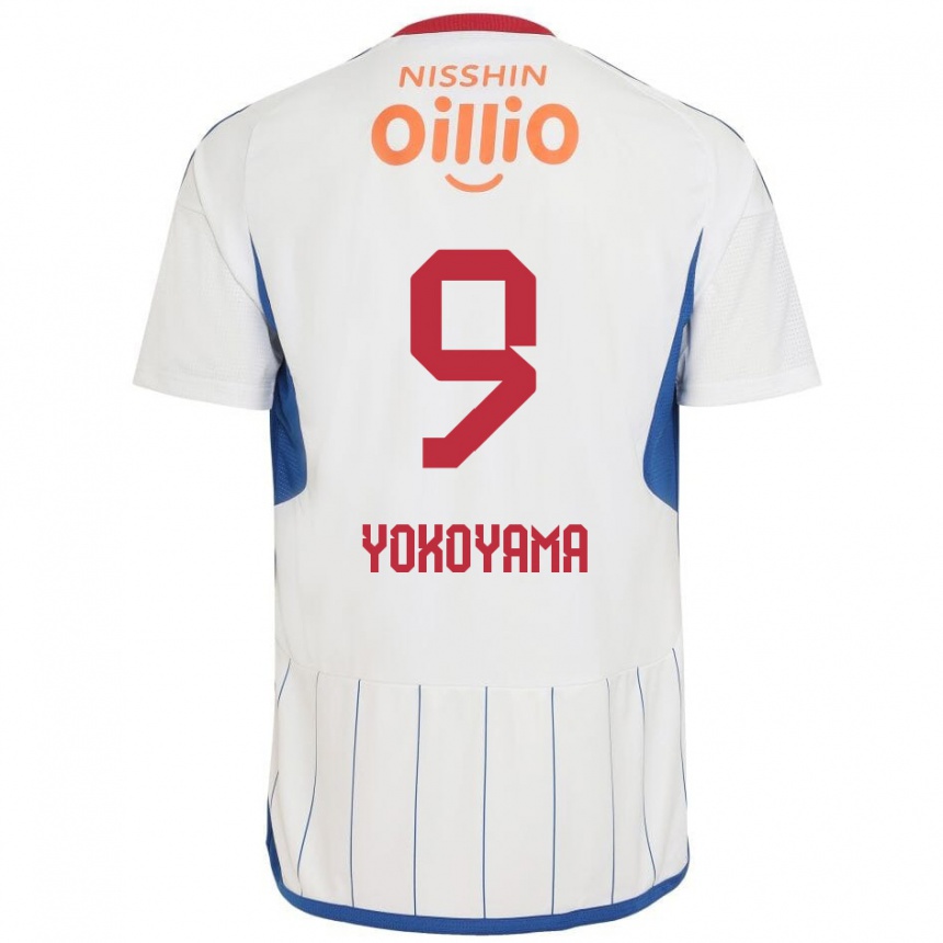 Vaikiškas Shunsuke Yokoyama #9 Balta Mėlyna Raudona Išvykos Marškinėliai 2024/25 T-Shirt