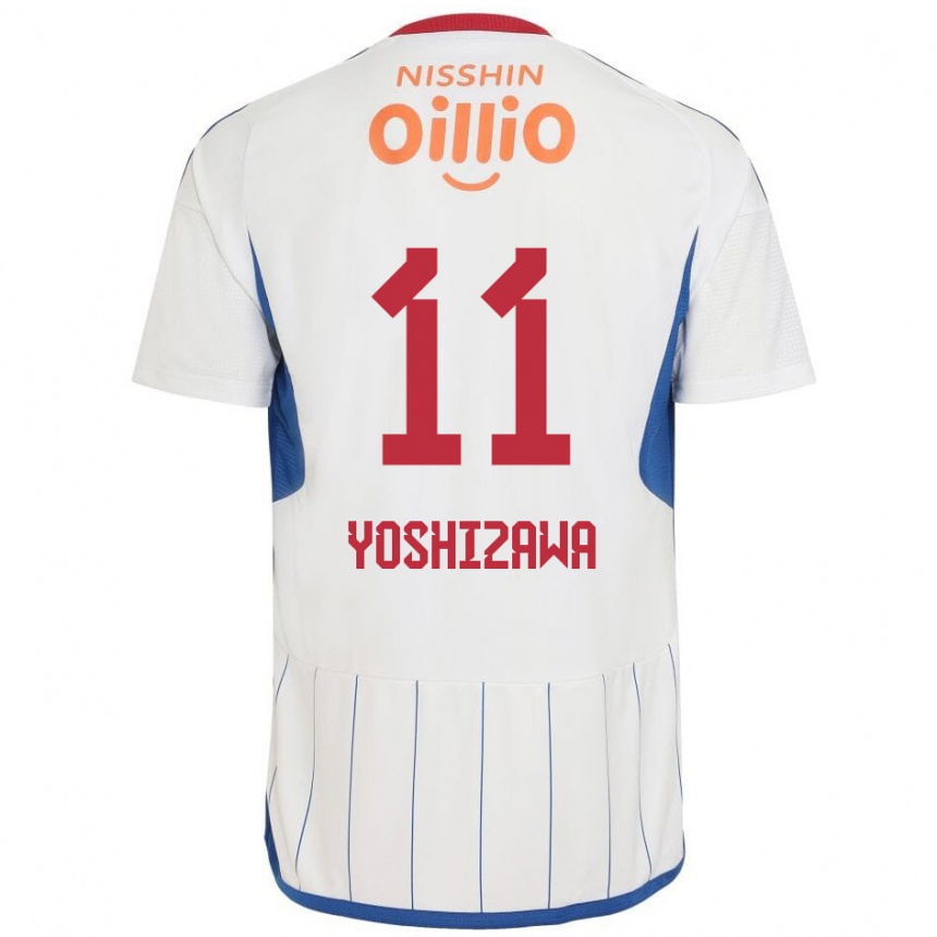 Vaikiškas Mirai Yoshizawa #11 Balta Mėlyna Raudona Išvykos Marškinėliai 2024/25 T-Shirt