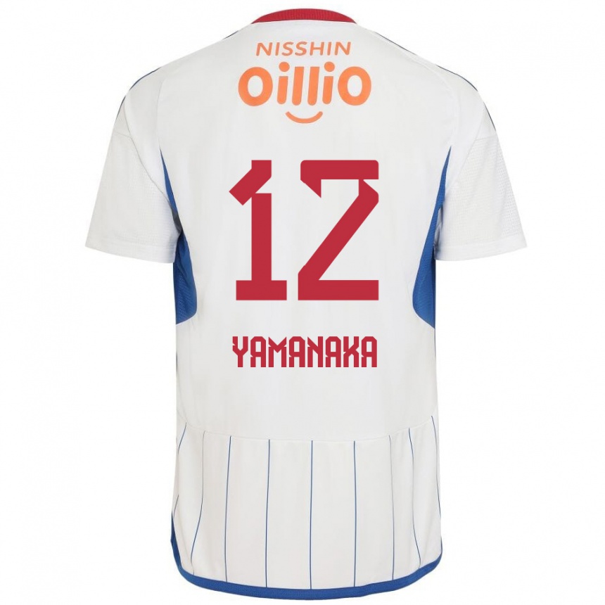 Vaikiškas Yuki Yamanaka #12 Balta Mėlyna Raudona Išvykos Marškinėliai 2024/25 T-Shirt