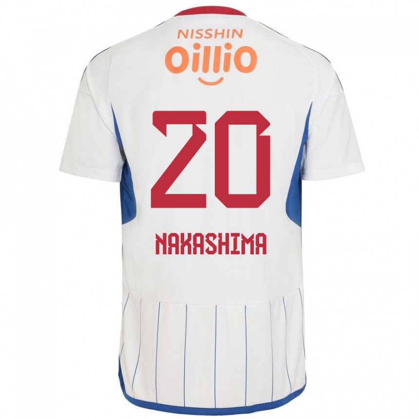 Vaikiškas Rikuto Nakashima #20 Balta Mėlyna Raudona Išvykos Marškinėliai 2024/25 T-Shirt