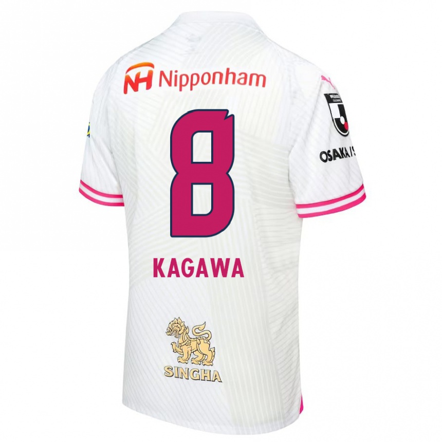 Vaikiškas Shinji Kagawa #8 Balta Rožinė Išvykos Marškinėliai 2024/25 T-Shirt