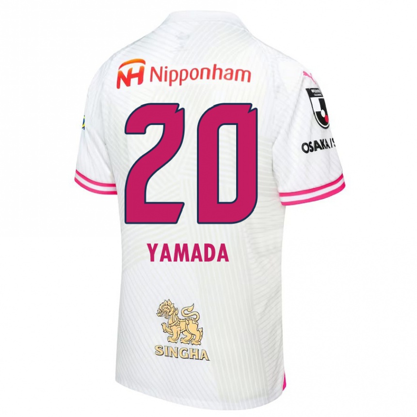 Vaikiškas Kotaro Yamada #20 Balta Rožinė Išvykos Marškinėliai 2024/25 T-Shirt