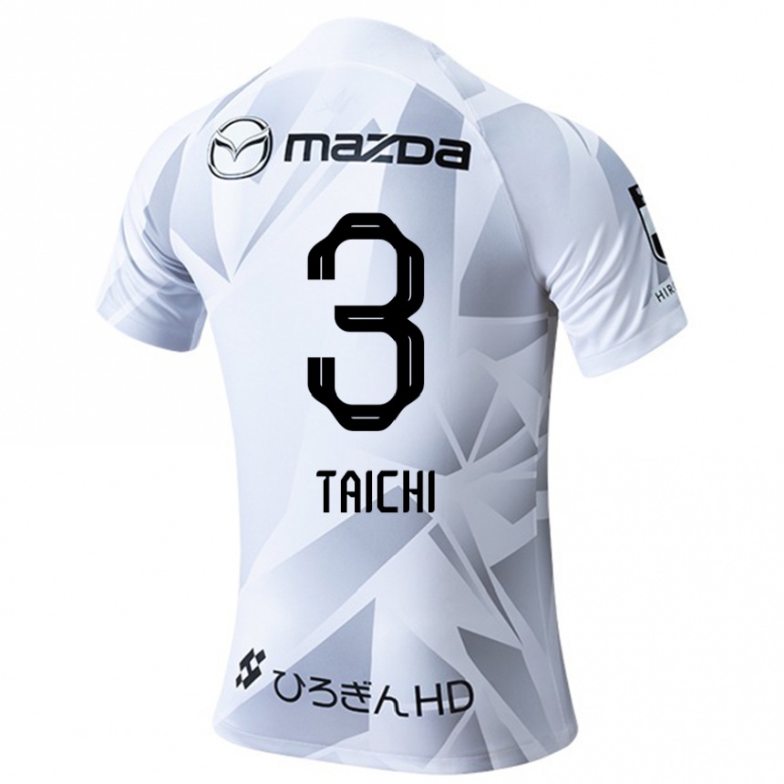 Vaikiškas Taichi Yamasaki #3 Balta Pilka Juoda Išvykos Marškinėliai 2024/25 T-Shirt