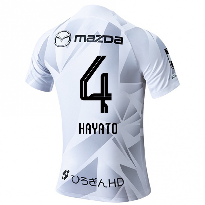 Vaikiškas Hayato Araki #4 Balta Pilka Juoda Išvykos Marškinėliai 2024/25 T-Shirt