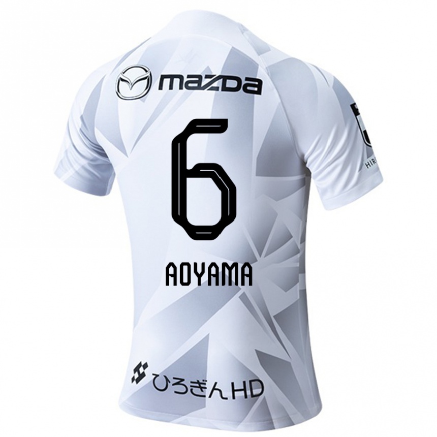 Vaikiškas Toshihiro Aoyama #6 Balta Pilka Juoda Išvykos Marškinėliai 2024/25 T-Shirt