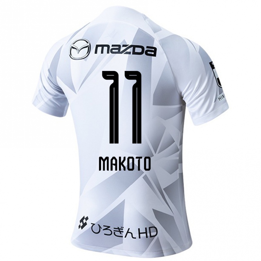 Vaikiškas Makoto Mitsuta #11 Balta Pilka Juoda Išvykos Marškinėliai 2024/25 T-Shirt