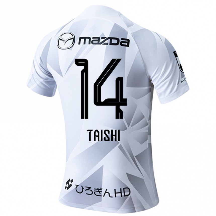 Vaikiškas Taishi Matsumoto #14 Balta Pilka Juoda Išvykos Marškinėliai 2024/25 T-Shirt