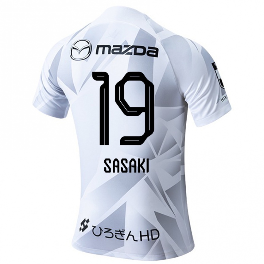 Vaikiškas Sho Sasaki #19 Balta Pilka Juoda Išvykos Marškinėliai 2024/25 T-Shirt