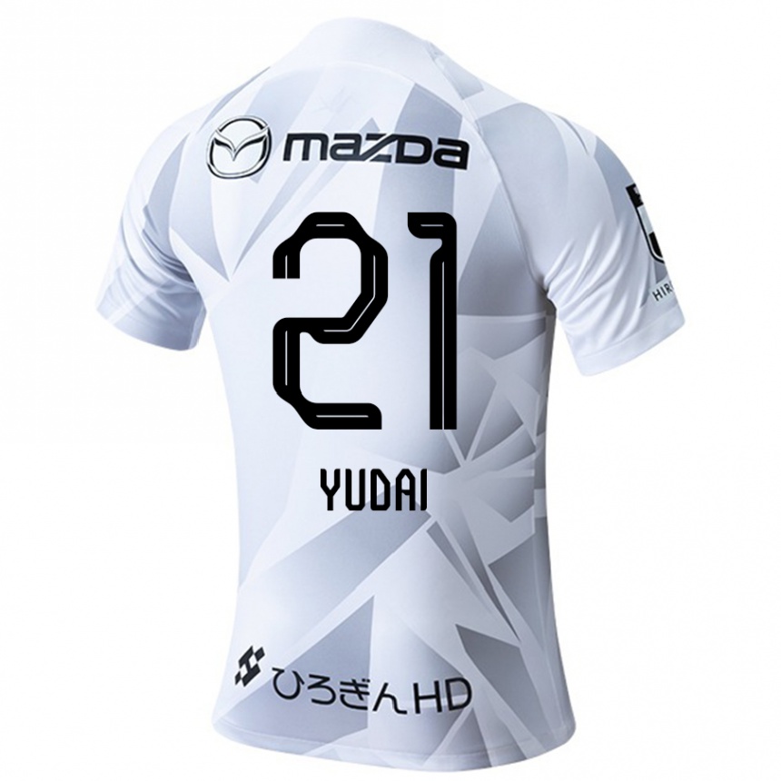 Vaikiškas Yudai Tanaka #21 Balta Pilka Juoda Išvykos Marškinėliai 2024/25 T-Shirt