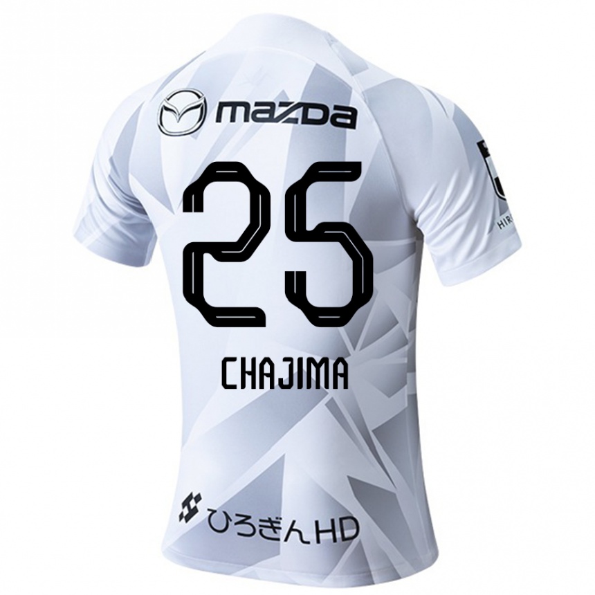 Vaikiškas Yusuke Chajima #25 Balta Pilka Juoda Išvykos Marškinėliai 2024/25 T-Shirt