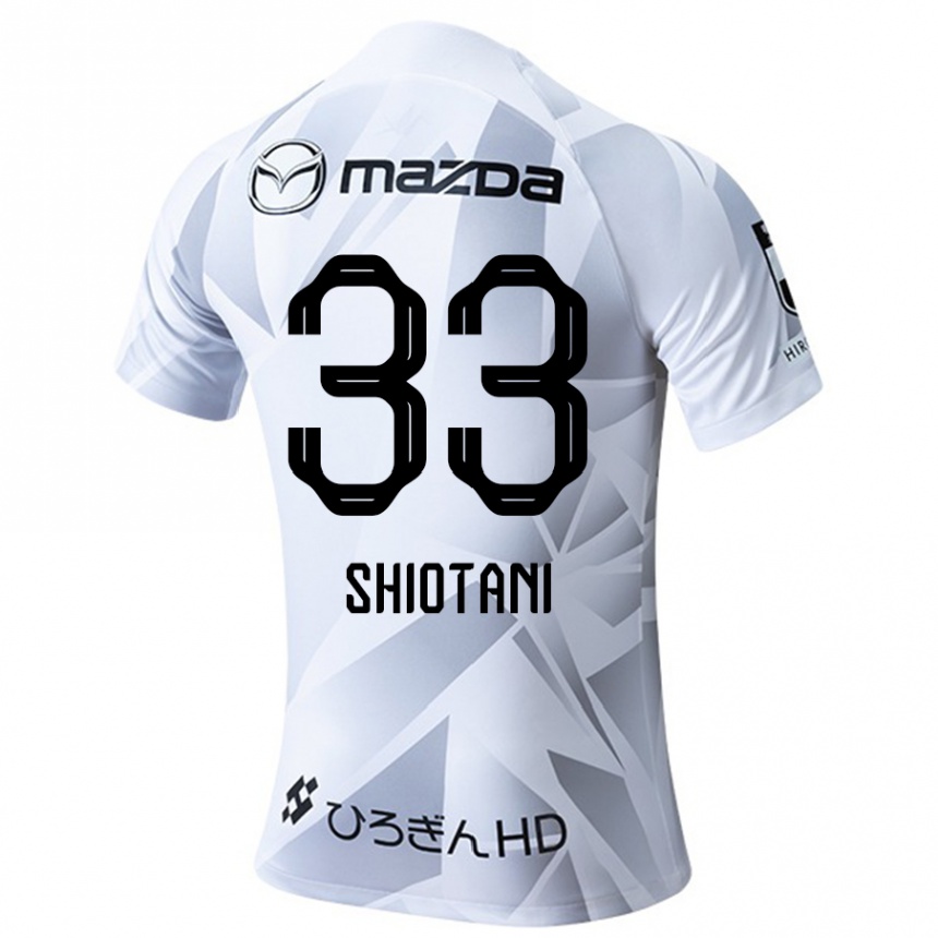 Vaikiškas Tsukasa Shiotani #33 Balta Pilka Juoda Išvykos Marškinėliai 2024/25 T-Shirt