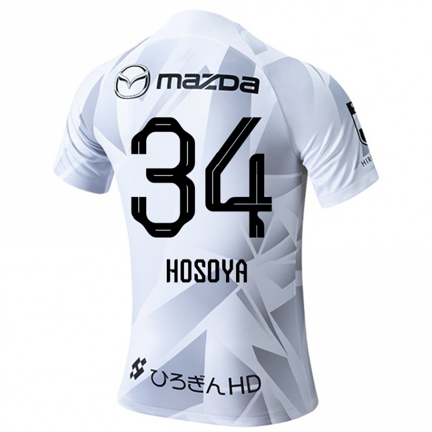 Vaikiškas Kohei Hosoya #34 Balta Pilka Juoda Išvykos Marškinėliai 2024/25 T-Shirt