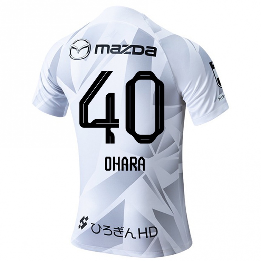 Vaikiškas Motoki Ohara #40 Balta Pilka Juoda Išvykos Marškinėliai 2024/25 T-Shirt