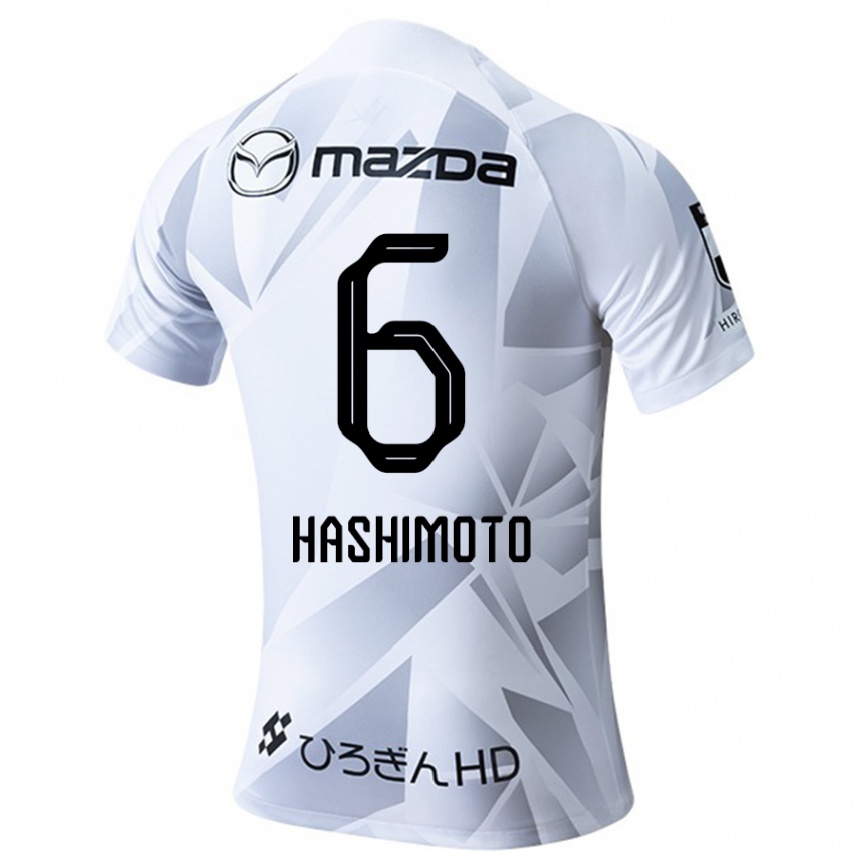 Vaikiškas Hinata Hashimoto #6 Balta Pilka Juoda Išvykos Marškinėliai 2024/25 T-Shirt