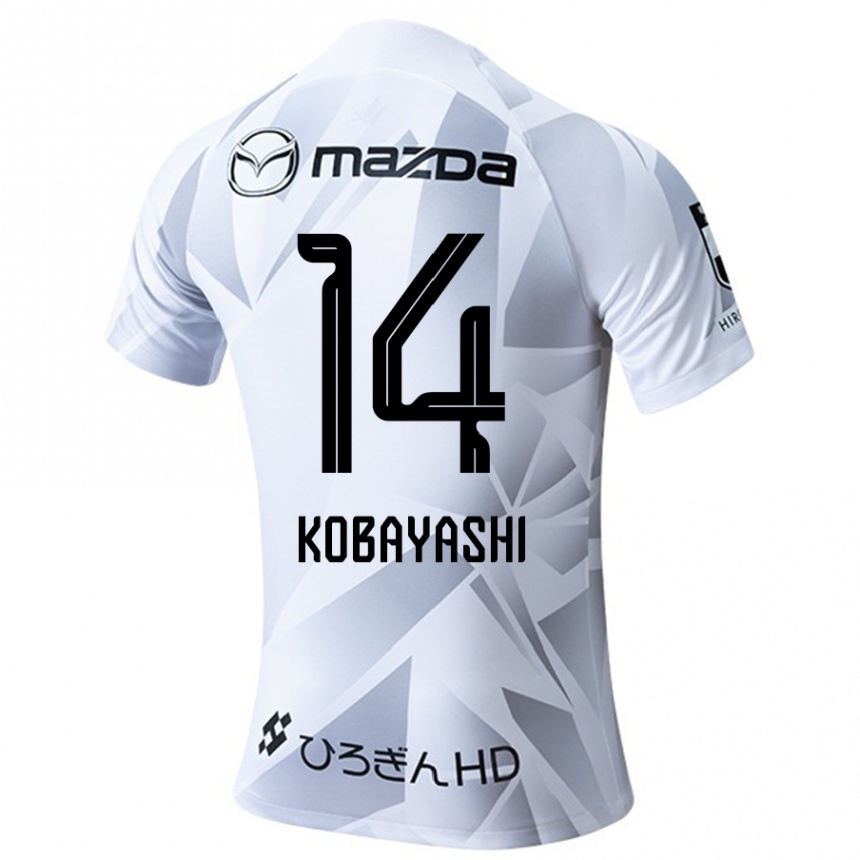 Vaikiškas Shimon Kobayashi #14 Balta Pilka Juoda Išvykos Marškinėliai 2024/25 T-Shirt