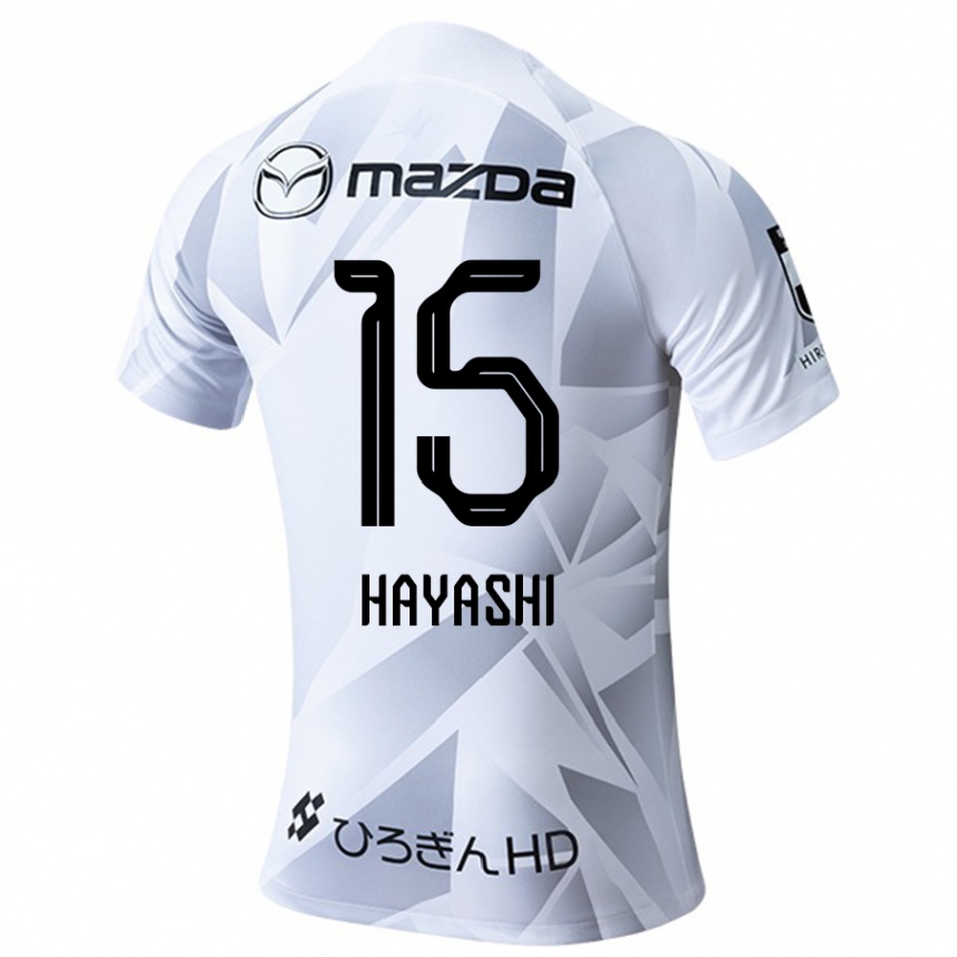 Vaikiškas Shunta Hayashi #15 Balta Pilka Juoda Išvykos Marškinėliai 2024/25 T-Shirt